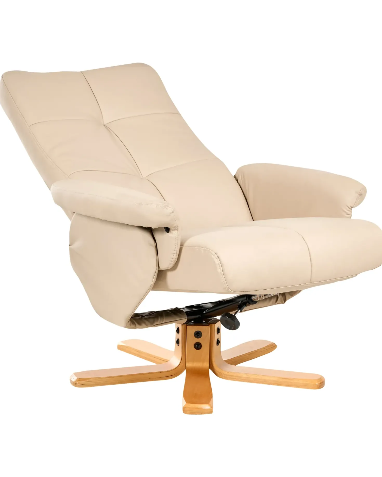 Recliner stol EPSE med fodskammel Kunstlæder Beige