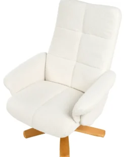 Recliner stol EPSE med fodskammel Boucle Cremehvid