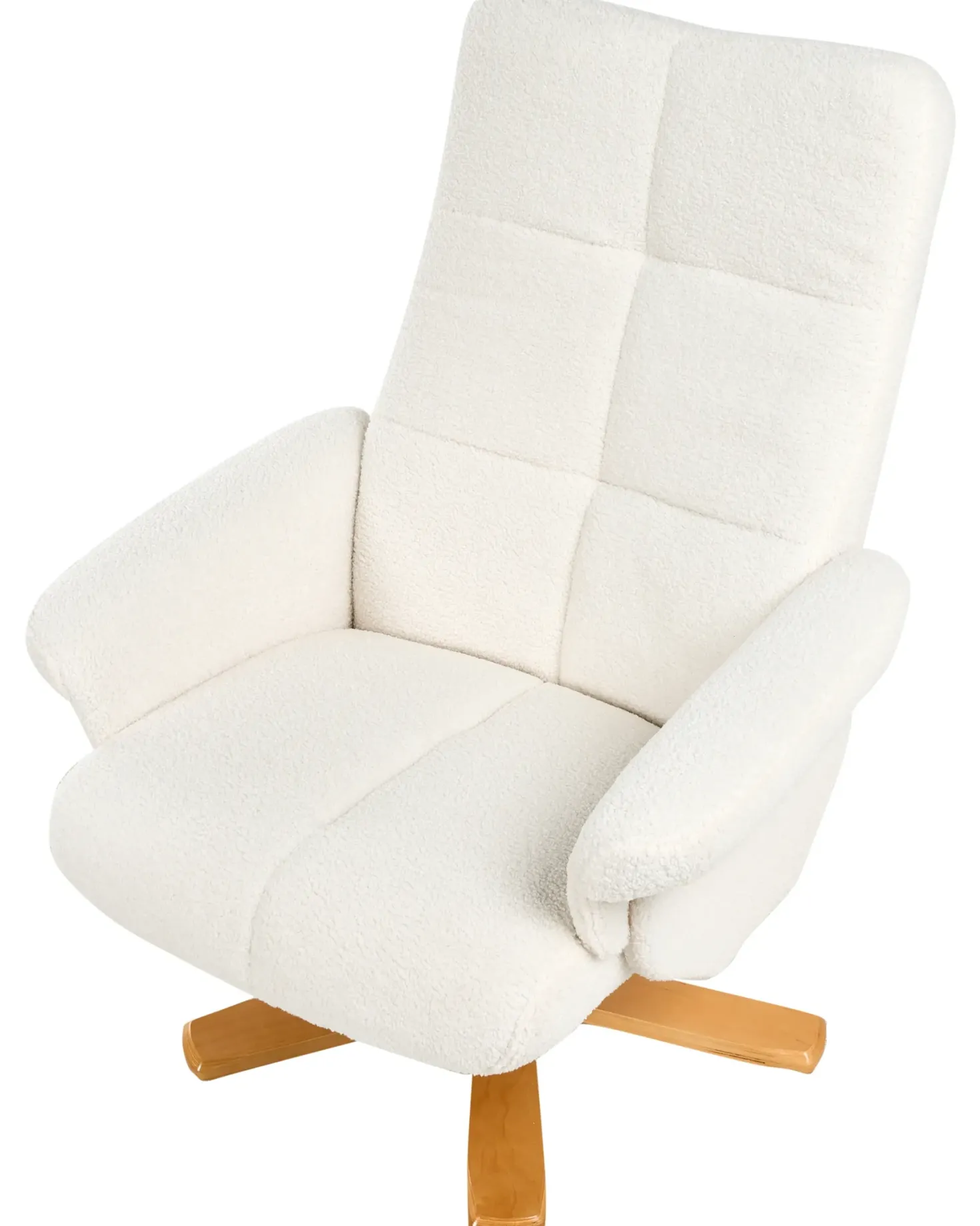 Recliner stol EPSE med fodskammel Boucle Cremehvid