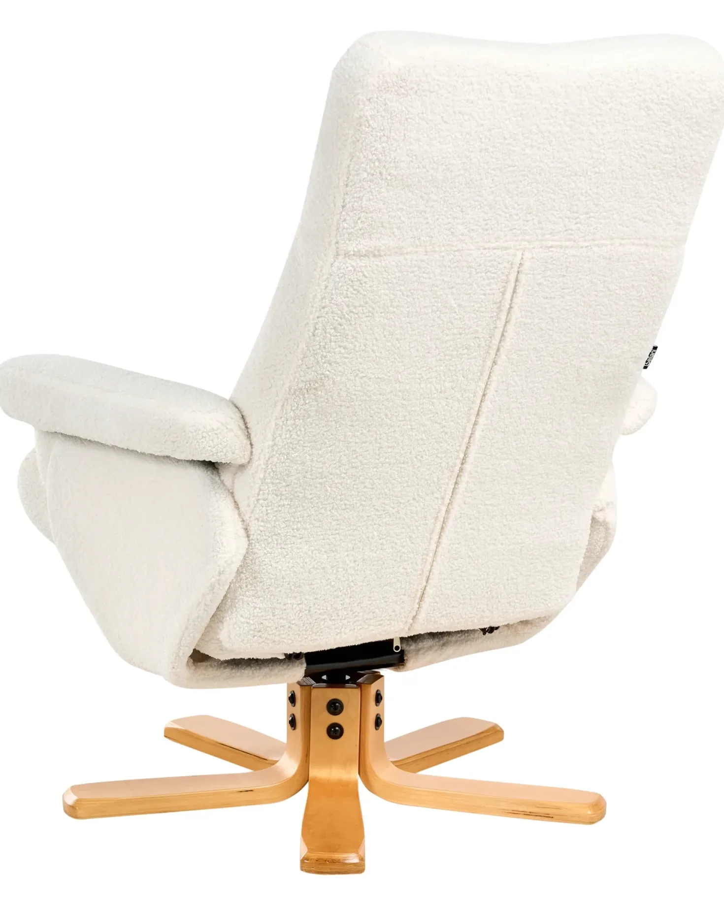 Recliner stol EPSE med fodskammel Boucle Cremehvid