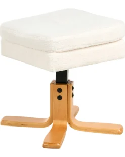 Recliner stol EPSE med fodskammel Boucle Cremehvid