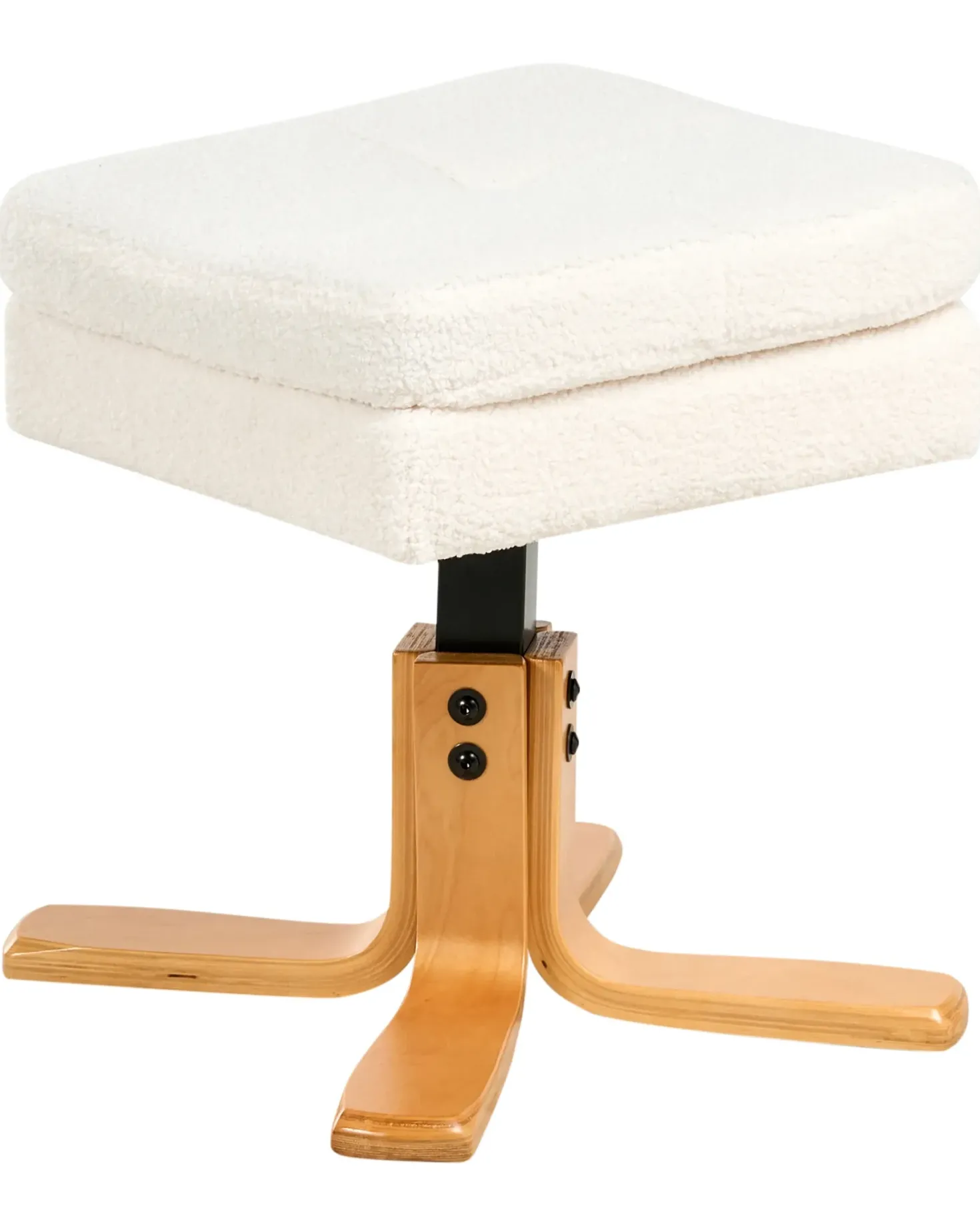 Recliner stol EPSE med fodskammel Boucle Cremehvid