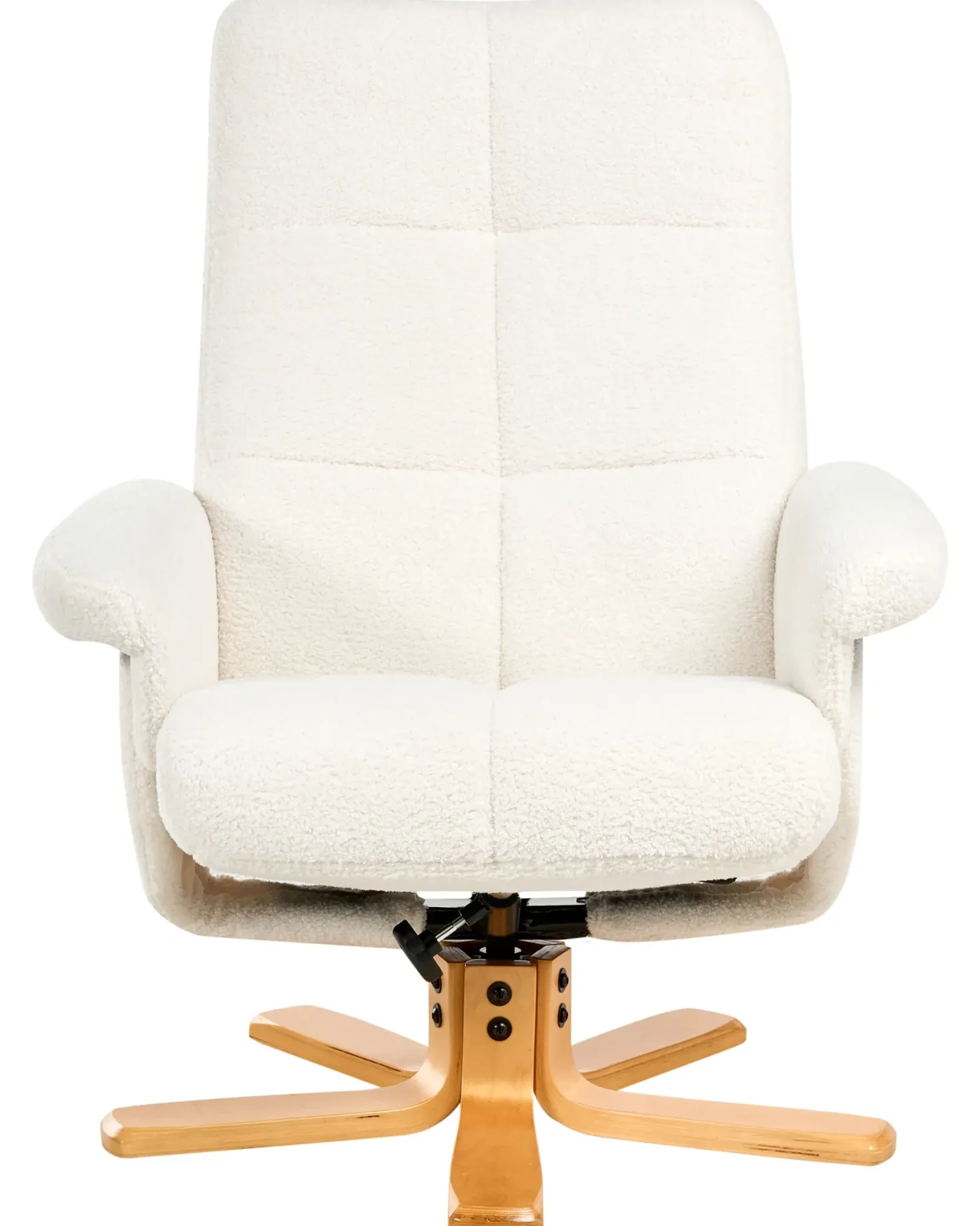 Recliner stol EPSE med fodskammel Boucle Cremehvid