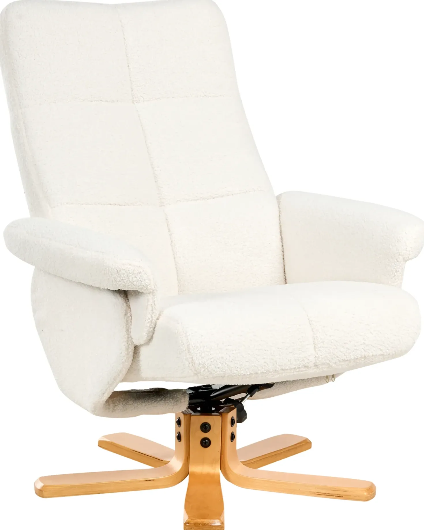 Recliner stol EPSE med fodskammel Boucle Cremehvid