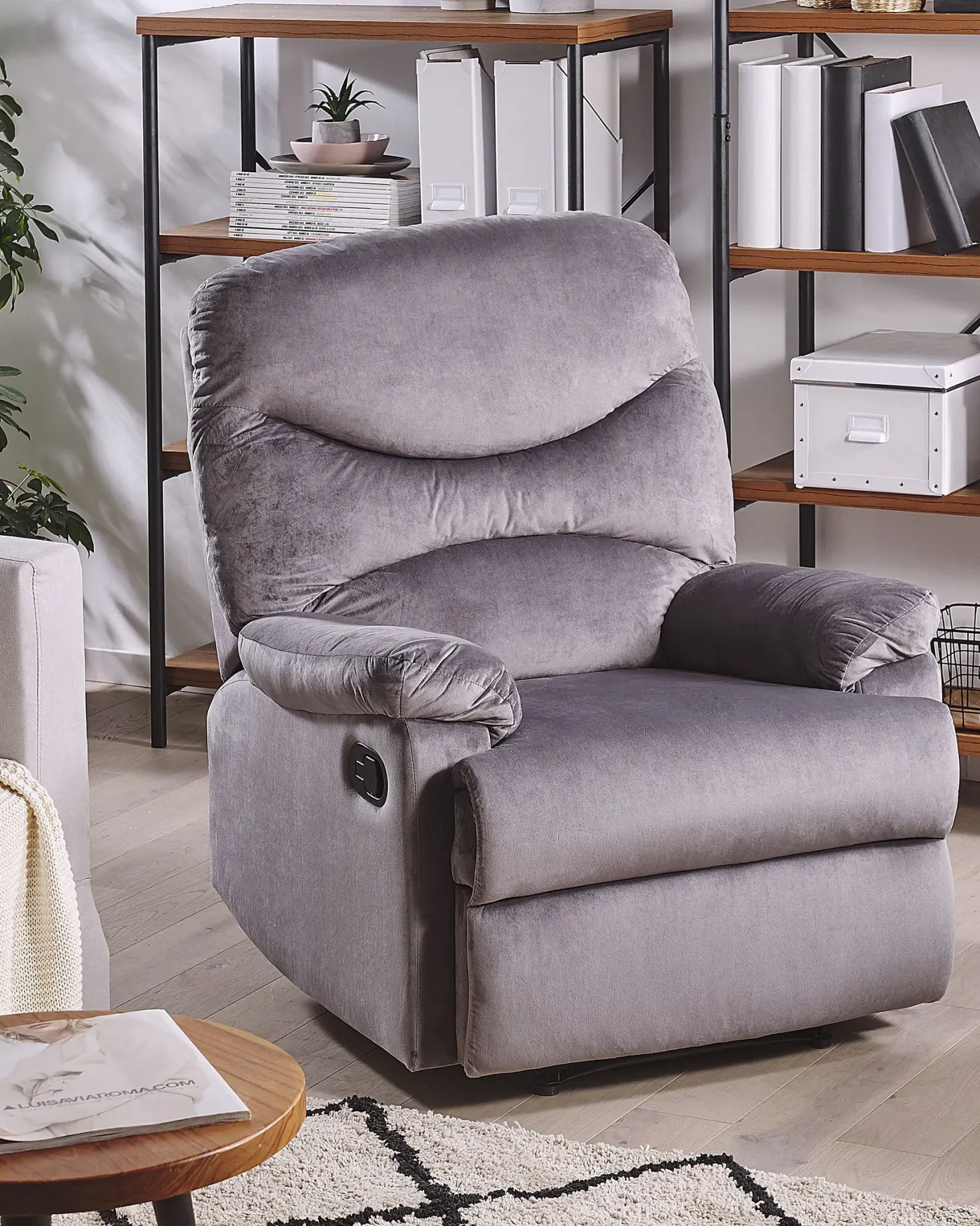 Recliner stol ESLOV Inkl. fodstøtte Velour Grå