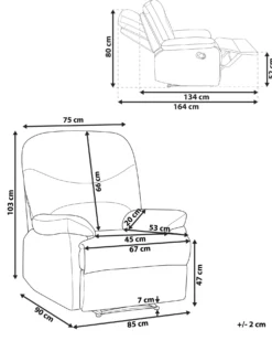 Recliner stol ESLOV Inkl. fodstøtte Velour Sort