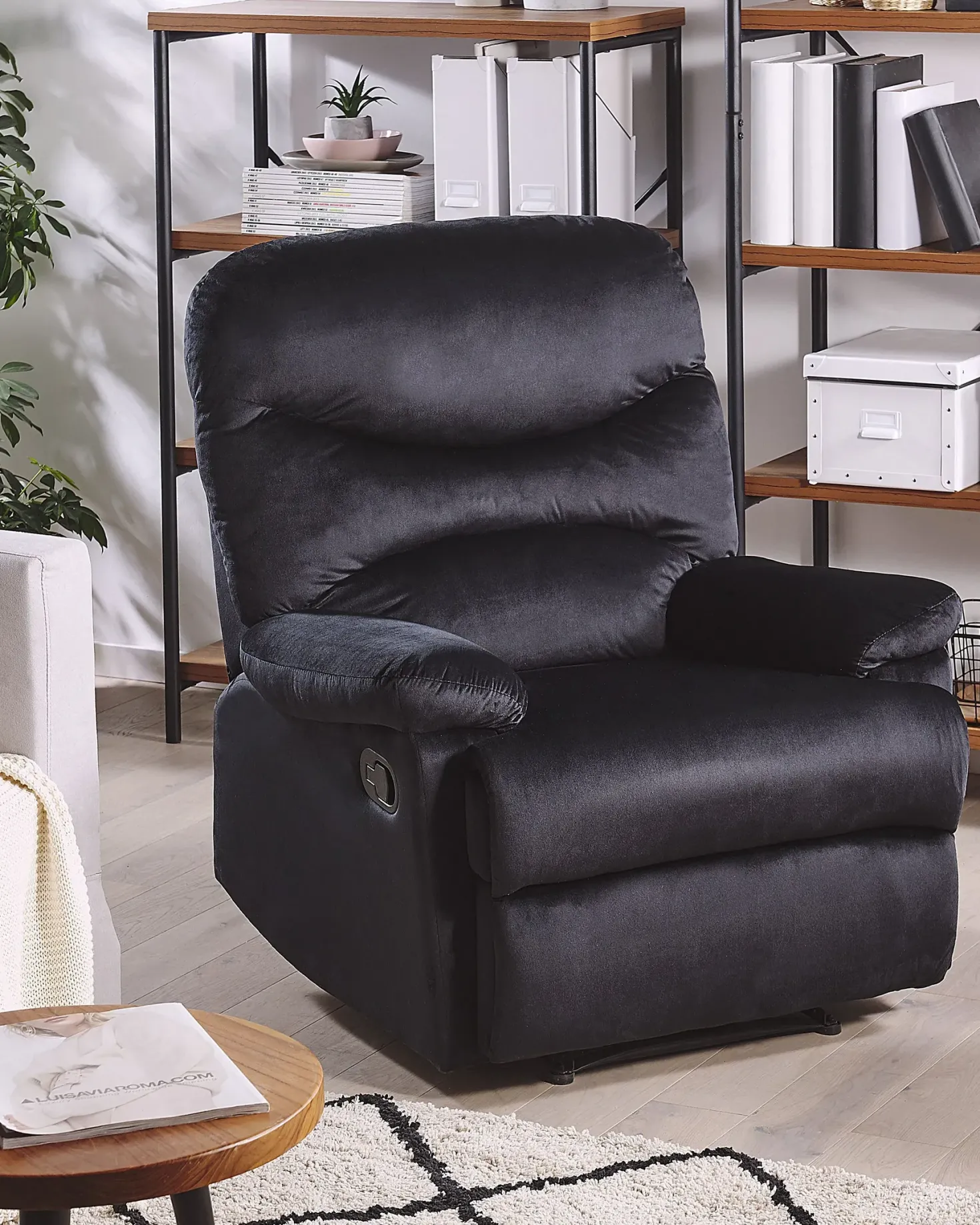 Recliner stol ESLOV Inkl. fodstøtte Velour Sort