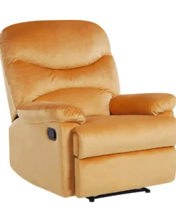Recliner stol ESLOV Inkl. fodstøtte Velour Sennepsgul