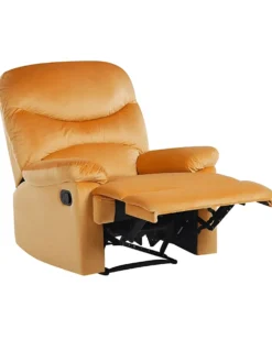 Recliner stol ESLOV Inkl. fodstøtte Velour Sennepsgul