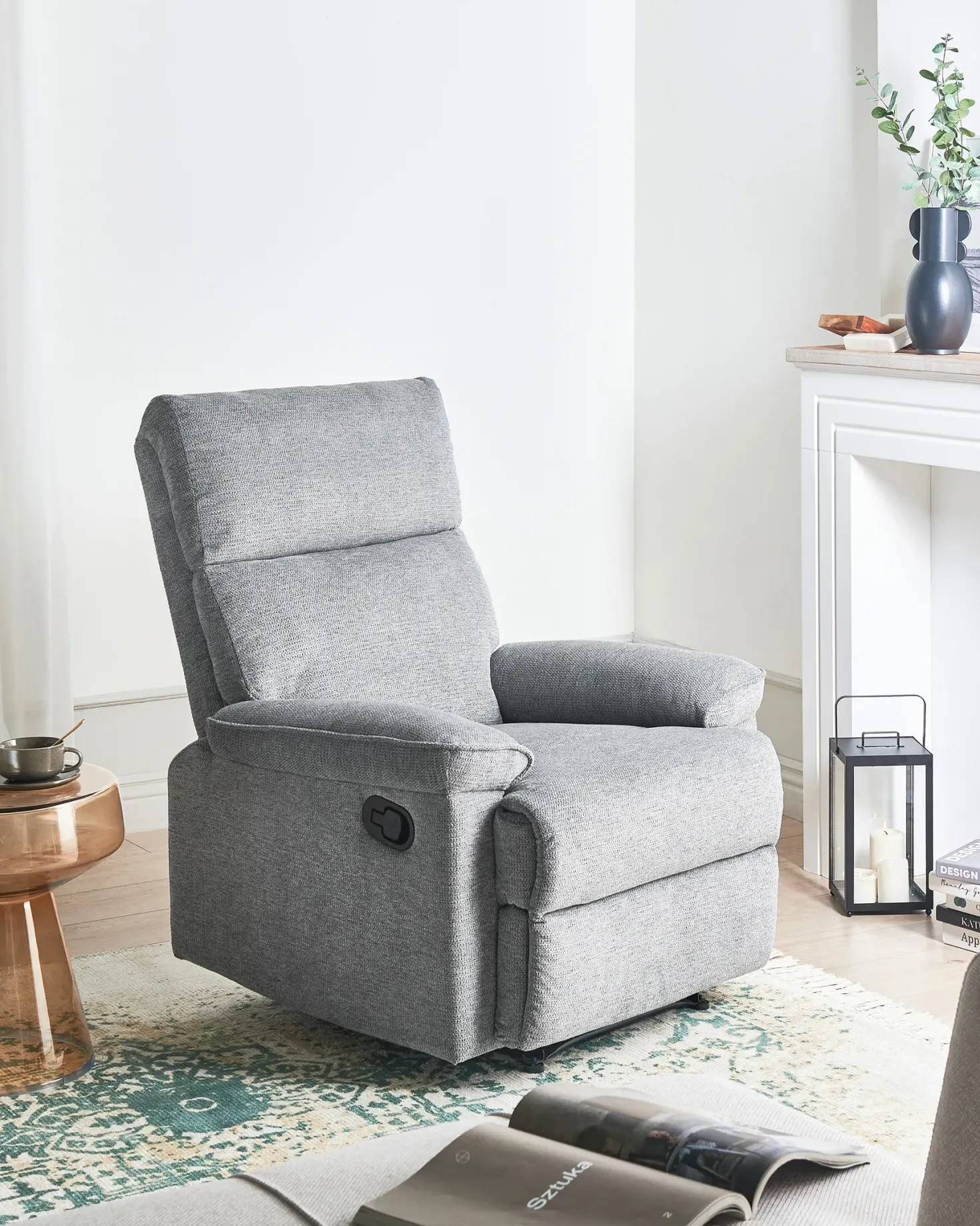 Recliner stol EVERTON Inkl. fodstøtte Grå