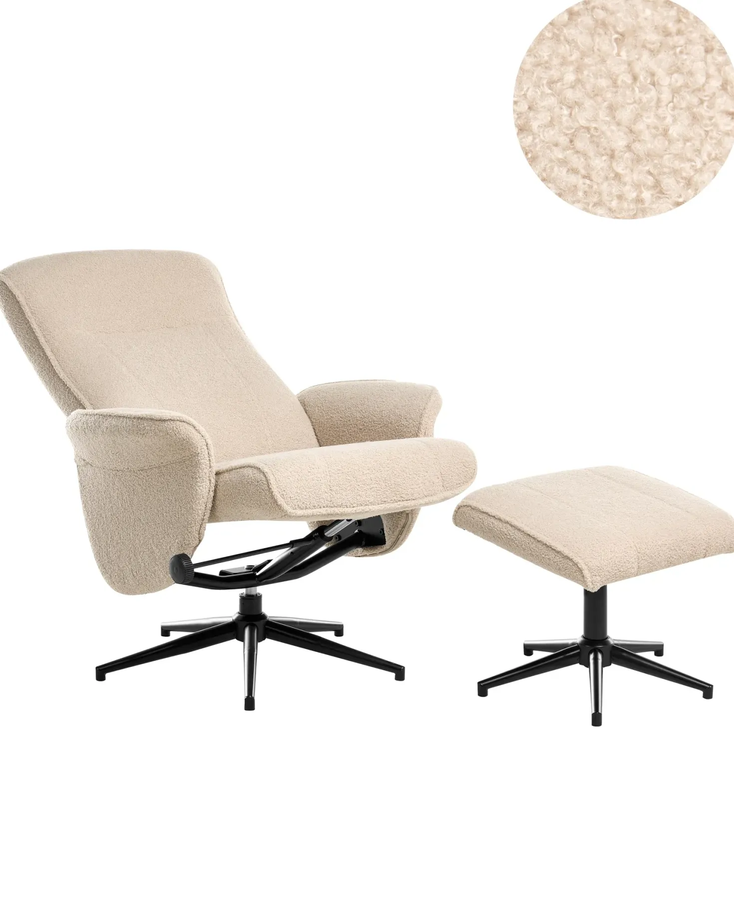 Recliner stol JAPET Boucle Beige