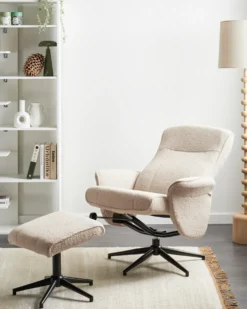 Recliner stol JAPET Boucle Beige