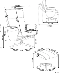 Recliner stol JAPET Boucle Beige