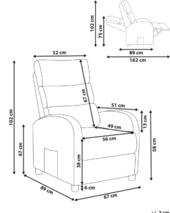 Recliner stol OTUS Boucle Cremehvid