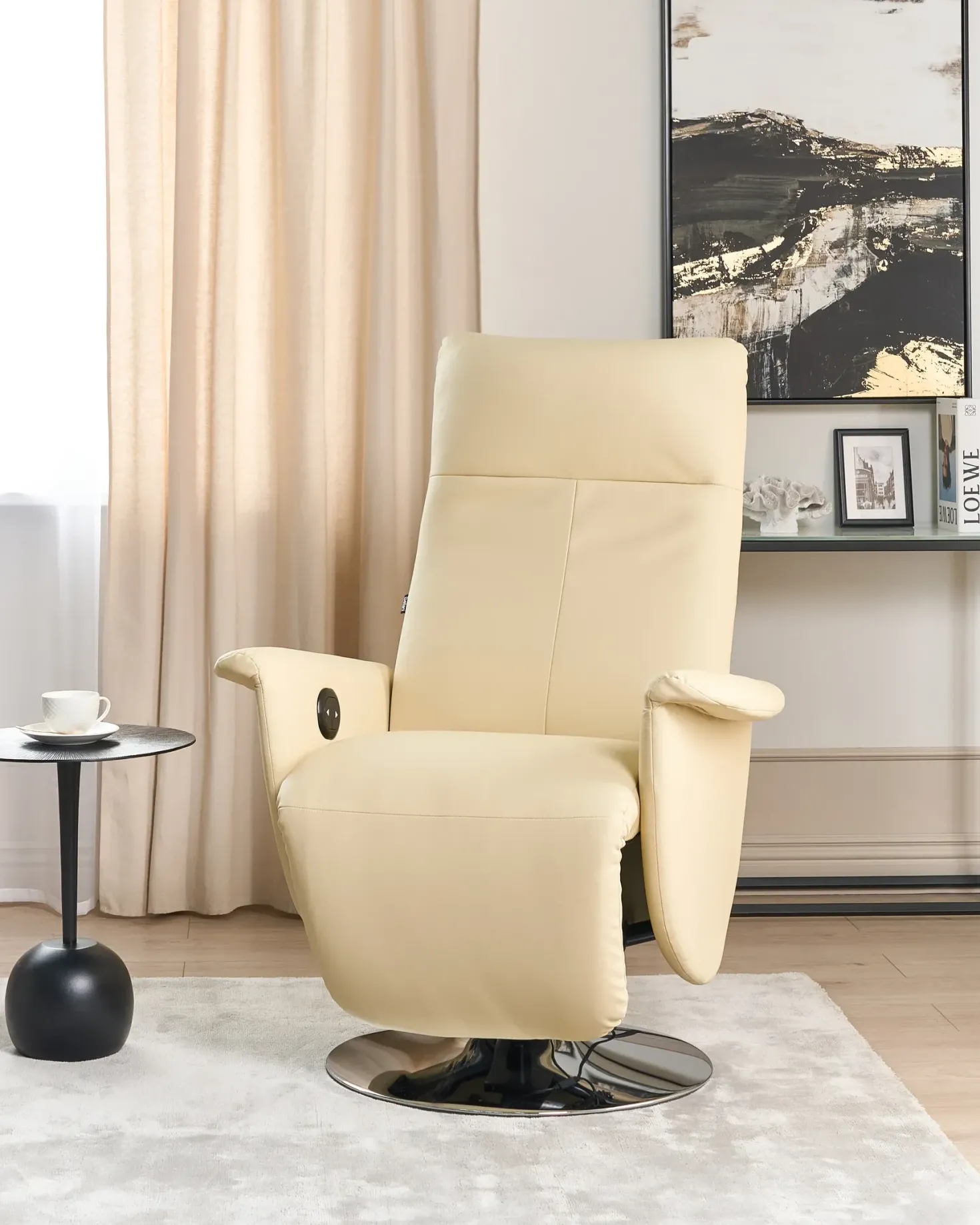 Recliner stol PRIME Inkl. fodstøtte Kunstlæder Lys Beige