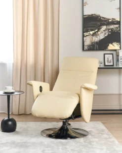 Recliner stol PRIME Inkl. fodstøtte Kunstlæder Lys Beige