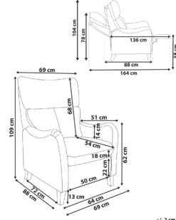 Recliner stol ROYSTON Inkl. fodstøtte Beige