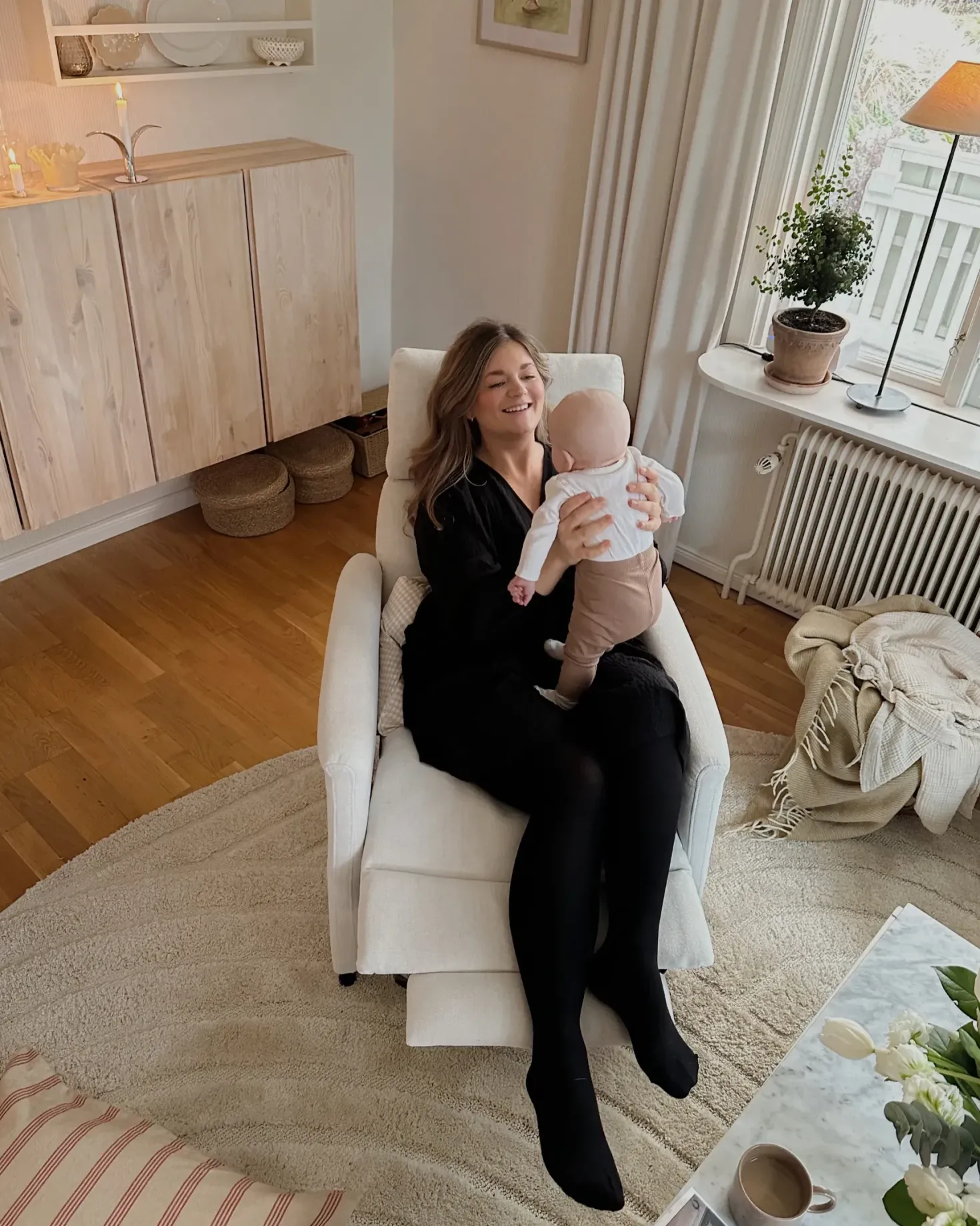 Recliner stol SELVIK Inkl. fodstøtte Cremehvid