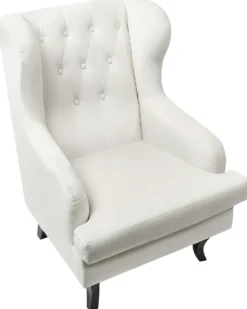 Øreklapstol ALTA Velour Cremehvid