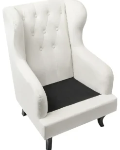 Øreklapstol ALTA Velour Cremehvid