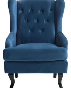 Øreklapstol ALTA Velour Mørkeblå
