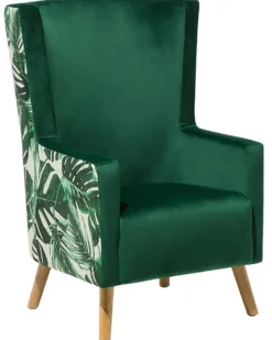 Øreklapstol ONEIDA Velour Mørkegrøn