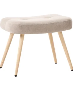 Øreklapstol VEJLE med fodskammel Beige