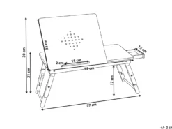 Sammenklappelig bord til bærbar computer ORGE Lysebrun 57 cm 35 cm