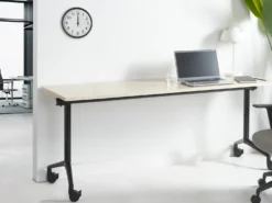 Sammenklappeligt skrivebord CAVI Lysebrun 180 cm 60 cm med hjul