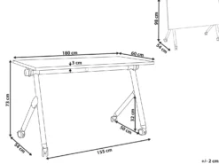 Sammenklappeligt skrivebord BENDI Mørkebrun 180 cm 60 cm