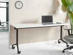 Sammenklappeligt skrivebord CAVI Hvid 180 cm 60 cm med hjul