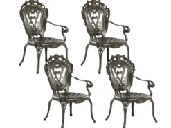 SAPRI 4 personers Havemøbelsæt Mørkebrun Metal med parasol (16 variant)
