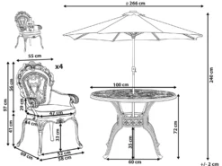 SAPRI 4 personers Havemøbelsæt Mørkebrun Metal med parasol (16 variant)