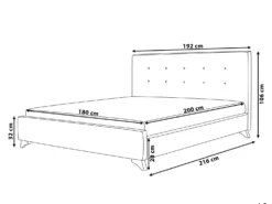 Seng AMBASSADOR 180 x 200 cm Sort