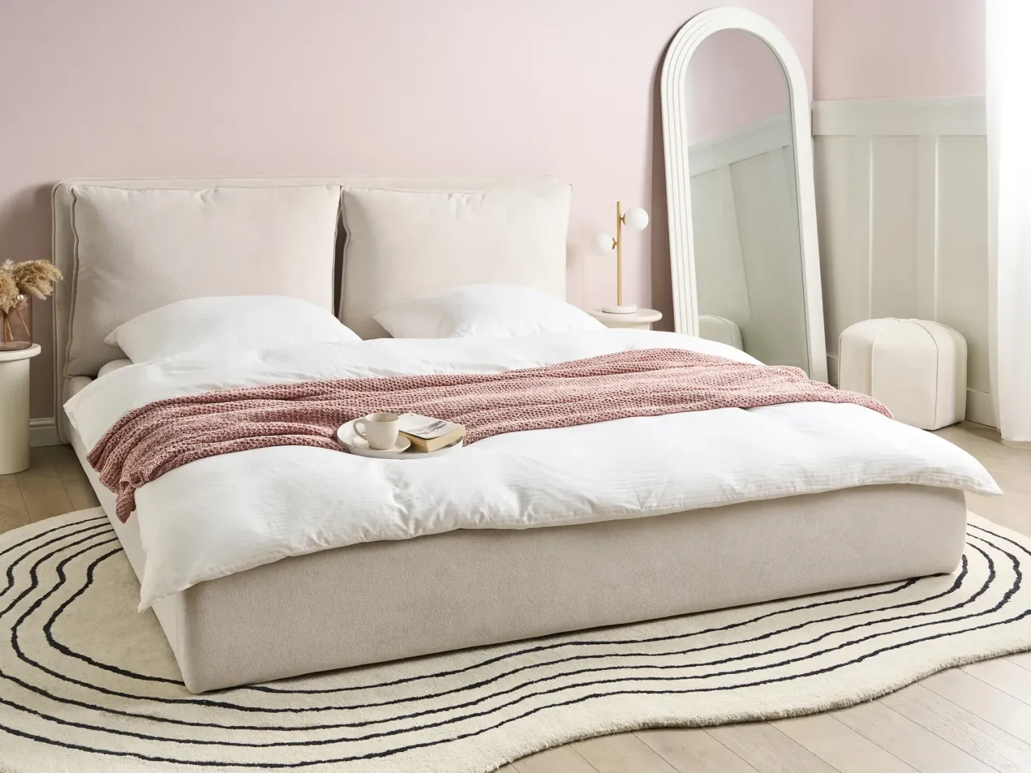 Seng BAJONNA 180 x 200 cm Lys Beige