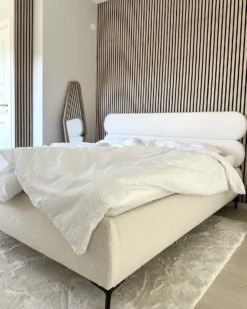 Seng Boucle LESSAY 180 x 200 cm Cremehvid