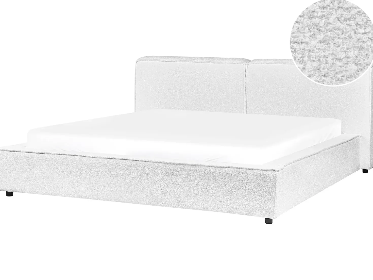 Seng Boucle LINARDS 180 x 200 cm Hvid