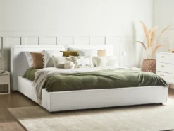 Seng Boucle LINARDS 180 x 200 cm Hvid