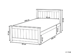 Seng Fyretræ SABRAN 90 x 200 cm Hvid