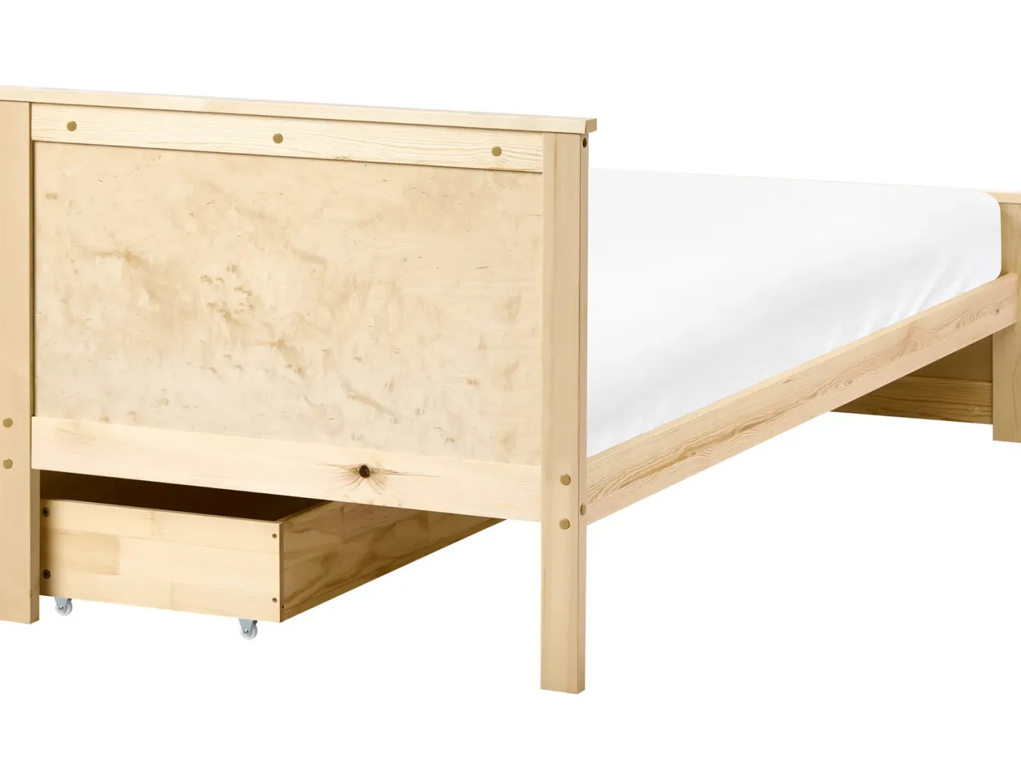 Seng med 2 skuffer DAUPHIN Fyretræ Lysebrun 90 x 200 cm
