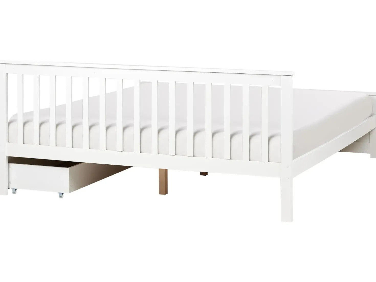 Seng med 2 skuffer OLENDON Fyretræ Hvid 180 x 200 cm