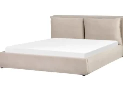 Seng med opbevaring BAJONNA Velour Beige 180 x 200 cm
