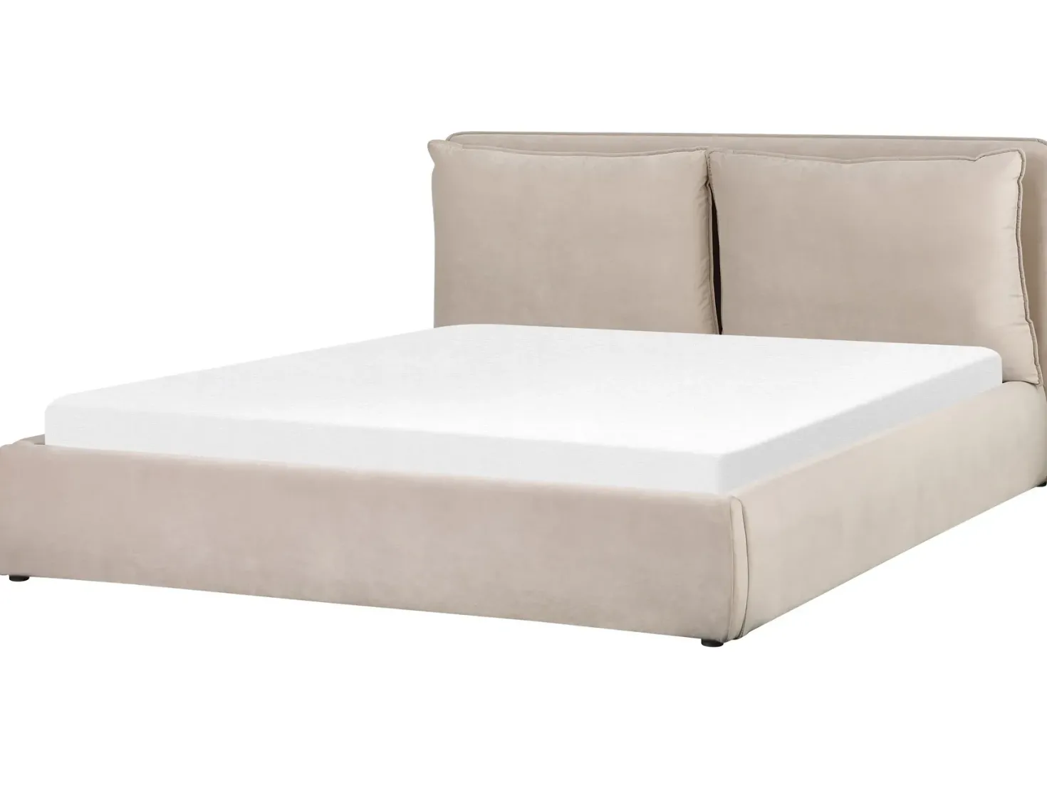 Seng med opbevaring BAJONNA Velour Beige 180 x 200 cm