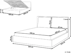 Seng med opbevaring BAJONNA Velour Beige 180 x 200 cm