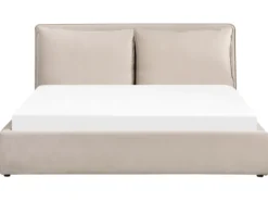 Seng med opbevaring BAJONNA Velour Beige 180 x 200 cm