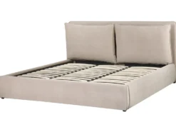 Seng med opbevaring BAJONNA Velour Beige 180 x 200 cm