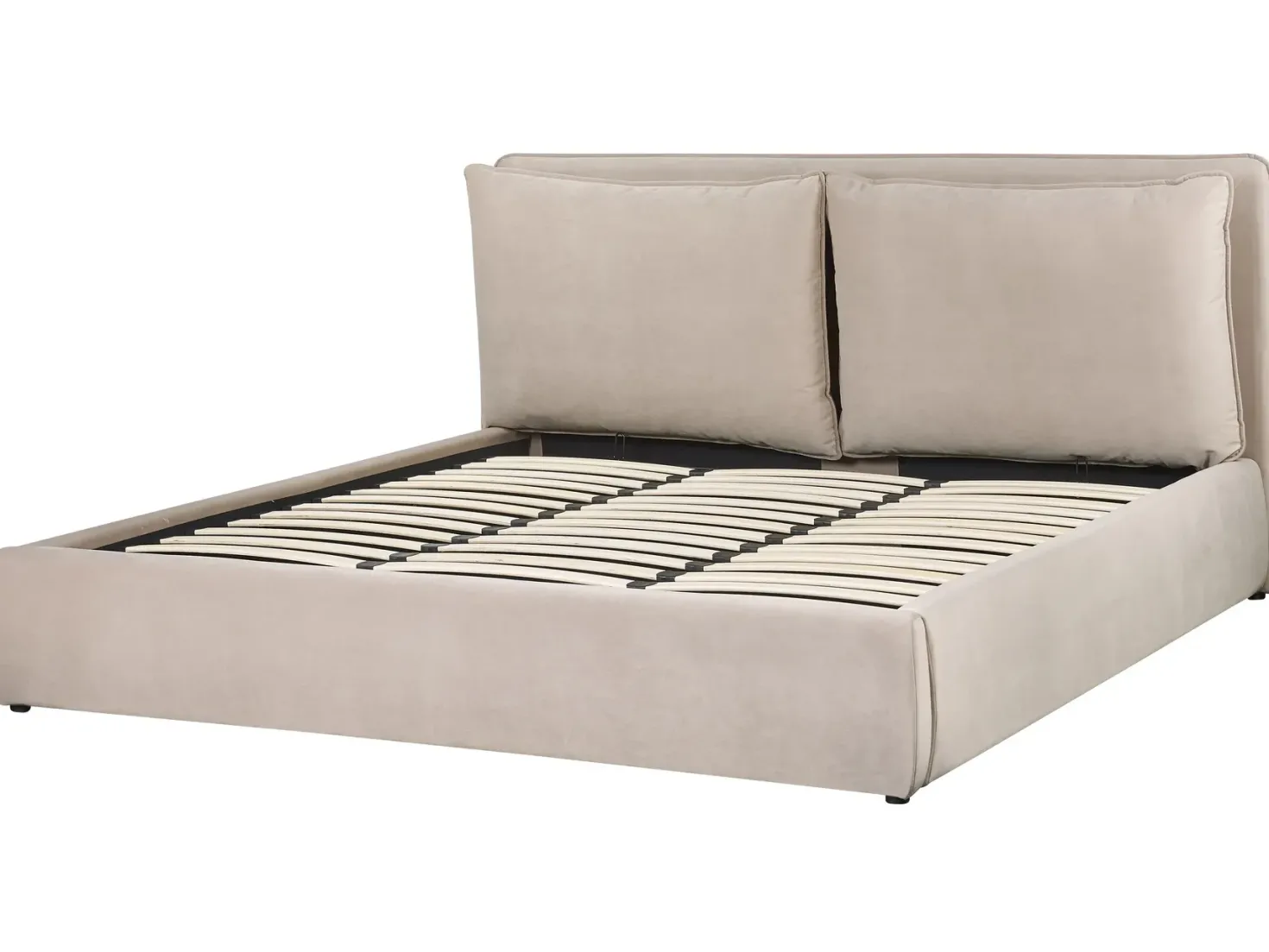 Seng med opbevaring BAJONNA Velour Beige 180 x 200 cm