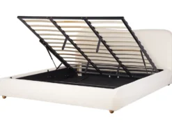 Seng med opbevaring BLAGNAC Boucle Cremehvid 180 x 200 cm