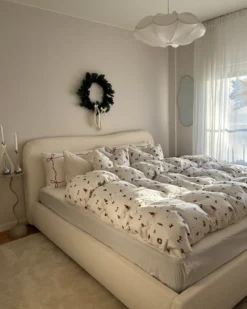 Seng med opbevaring BLAGNAC Boucle Cremehvid 180 x 200 cm