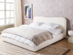 Seng med opbevaring BLAGNAC Boucle Cremehvid 180 x 200 cm